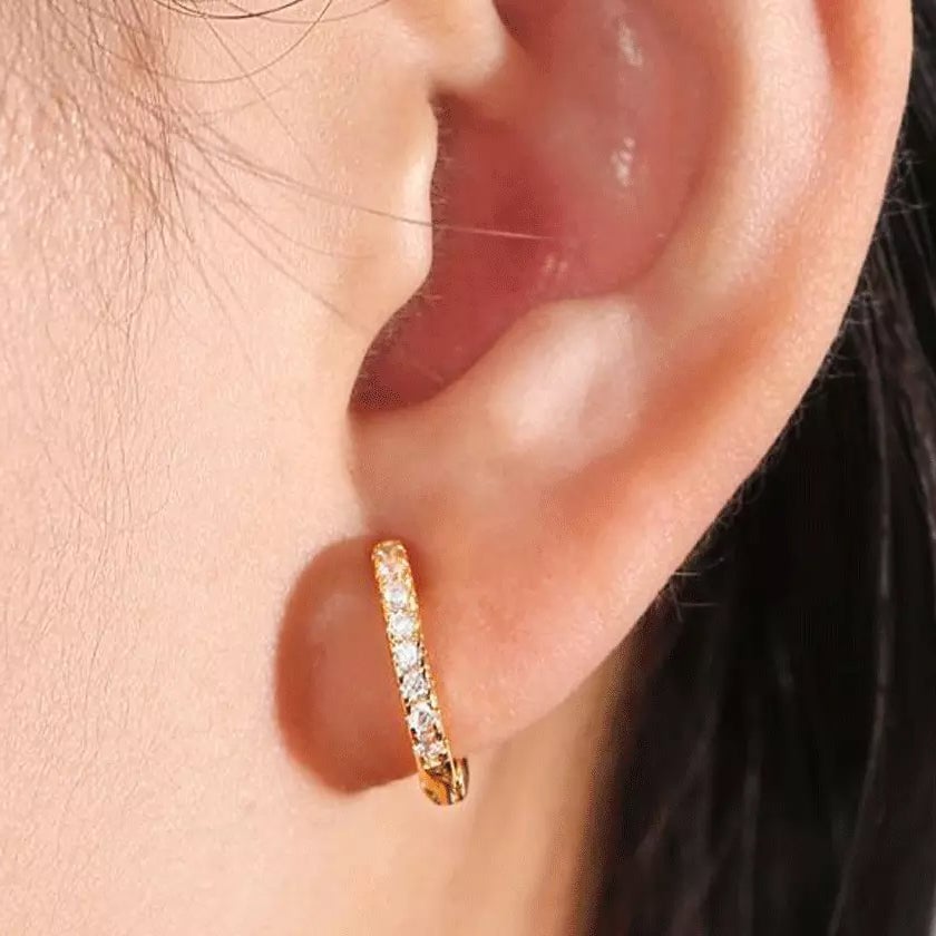 18K Gold Plated Huggie Earrings Image 3