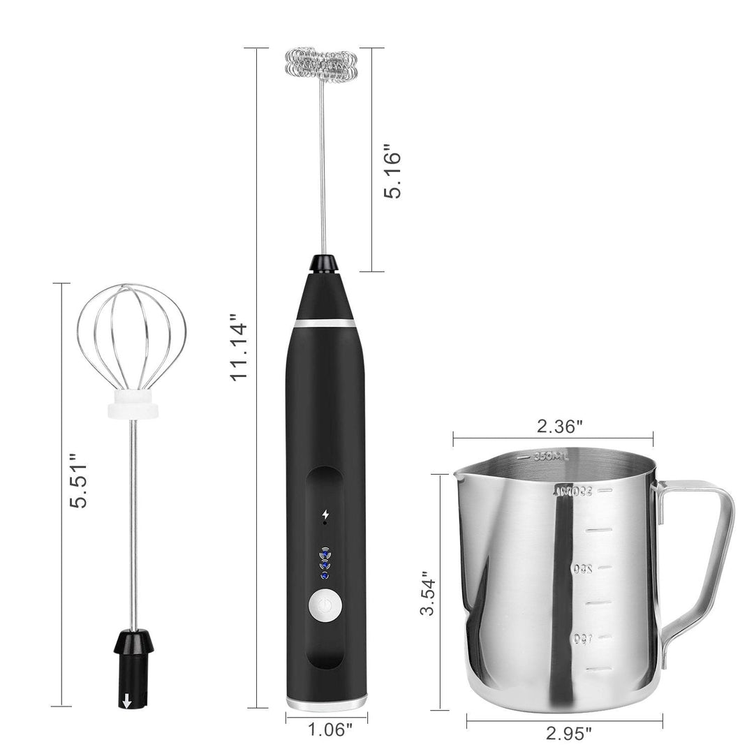 19-Pack: USB Electric Milk Coffee Frother Pitcher Set Image 2