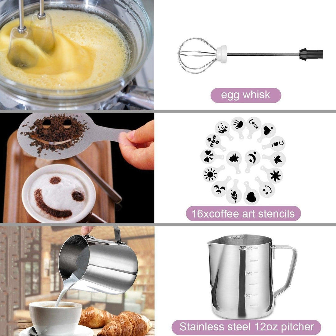 19-Pack: USB Electric Milk Coffee Frother Pitcher Set Image 7