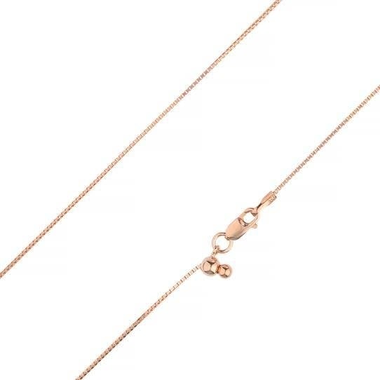 1mm 14K Rose Gold Over 925 Sterling Silver Box Chain Image 3