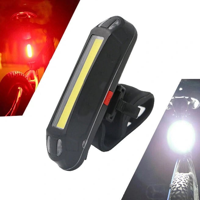 2-in-1 500LM Bicycle USB Rechargeable LED Bike Light Taillight Ultralight Warning Night Image 1