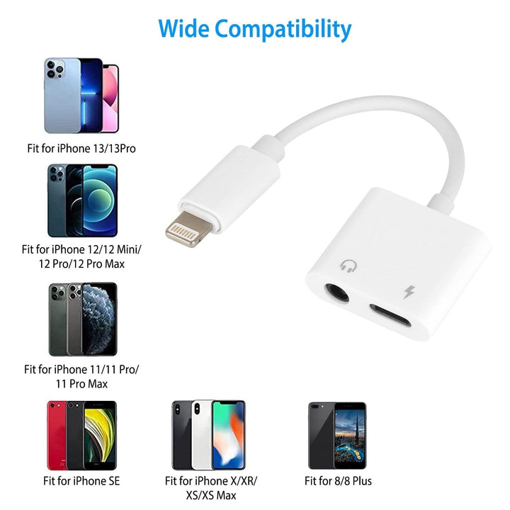 2-in-1 3.5mm Headphone Adapter Charger Audio Splitter Dongle Image 7