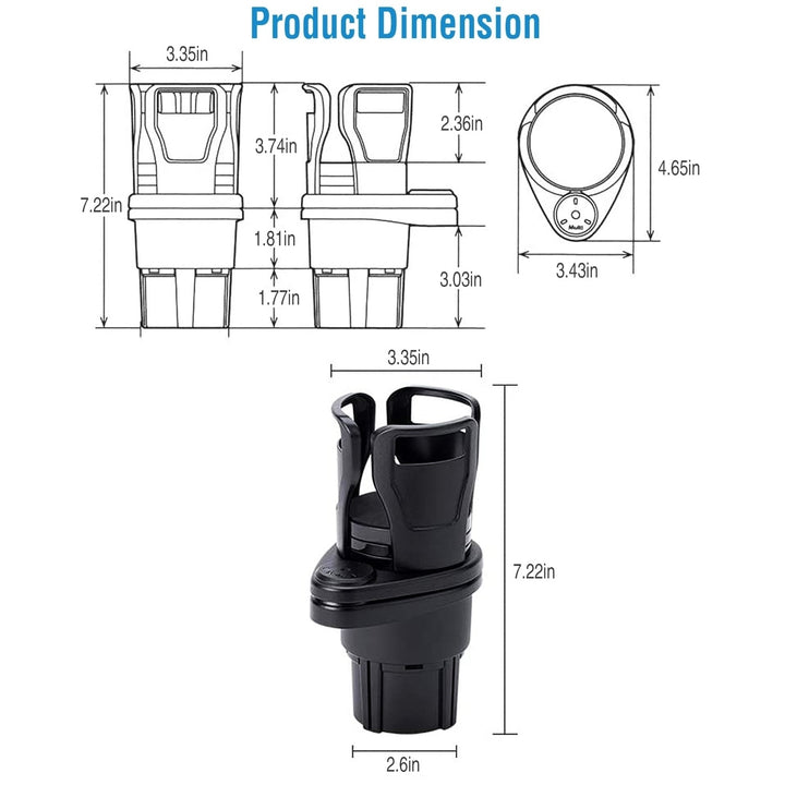 2-in-1 Car Cup Holder Extender Image 9