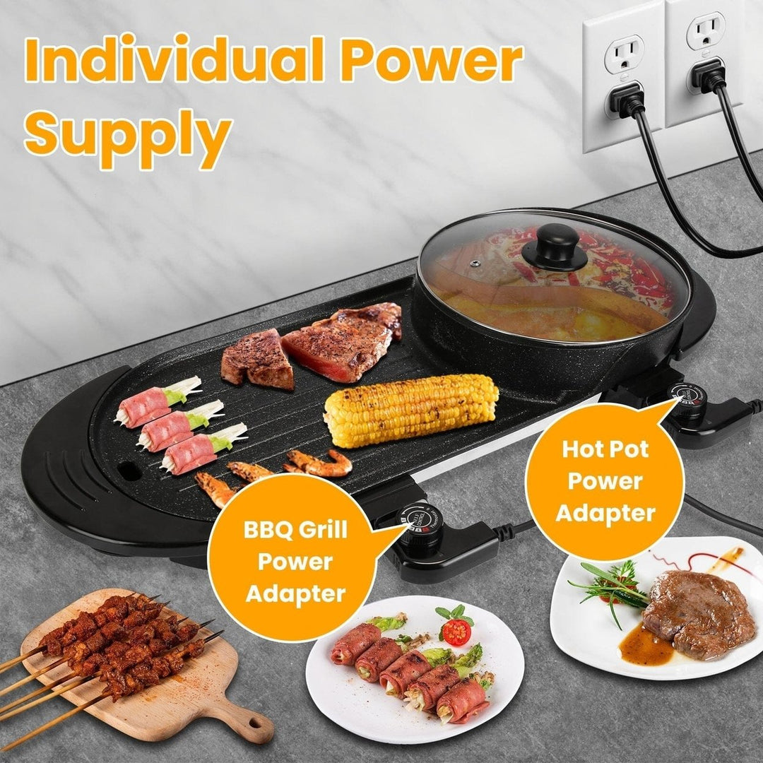 2-in-1 Electric Hot Pot with Bbq Grill Cooker 2200W Image 8