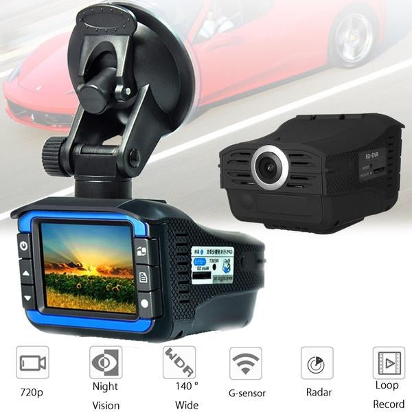 2-in-1 HD Car Hidden DVR Camera Recorder Radar Laser Speed Detector Dash Cam Image 1