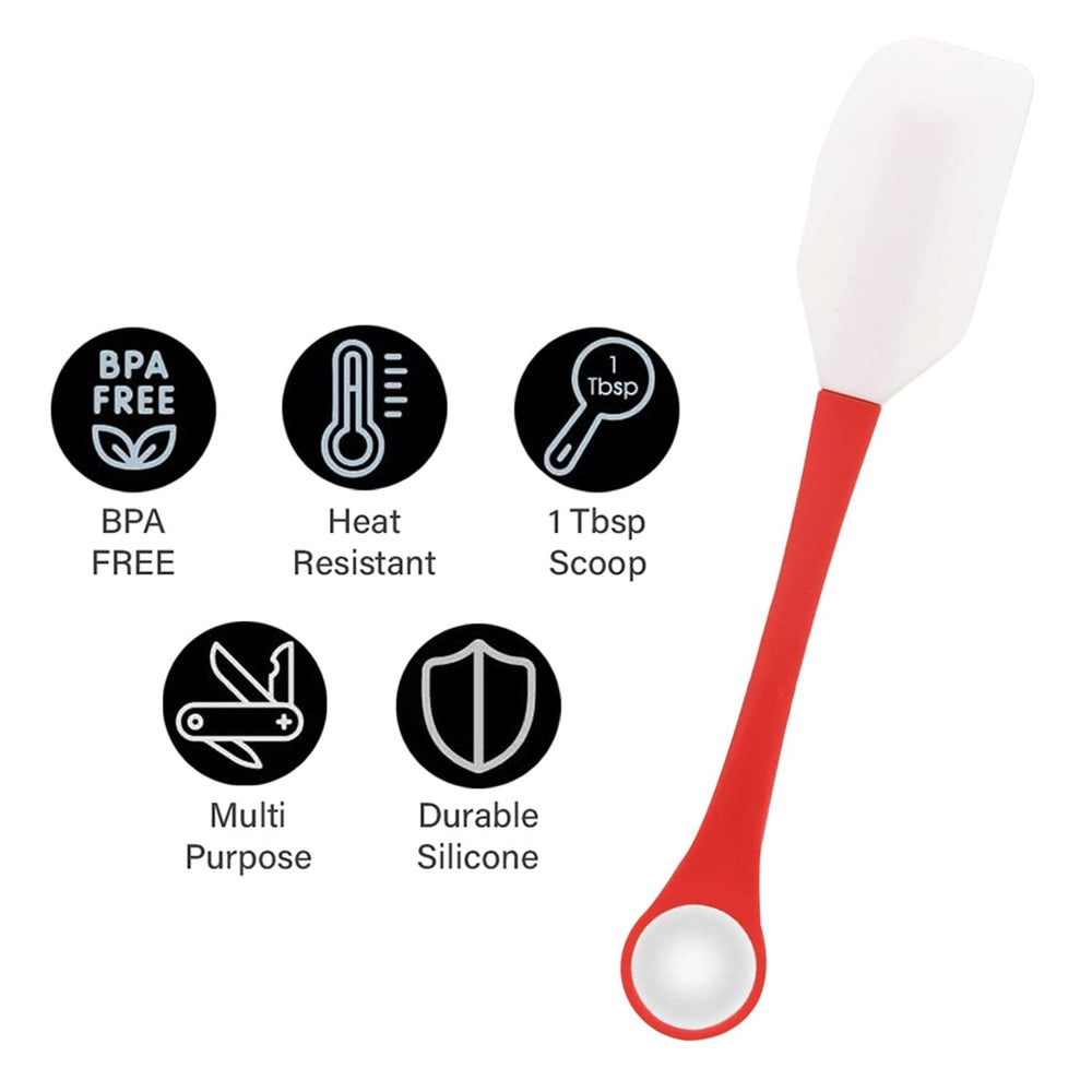 2-in-1 Silicone One Tablespoon Cookie Scoop and Spatula to Stir Fold Scrape Image 2