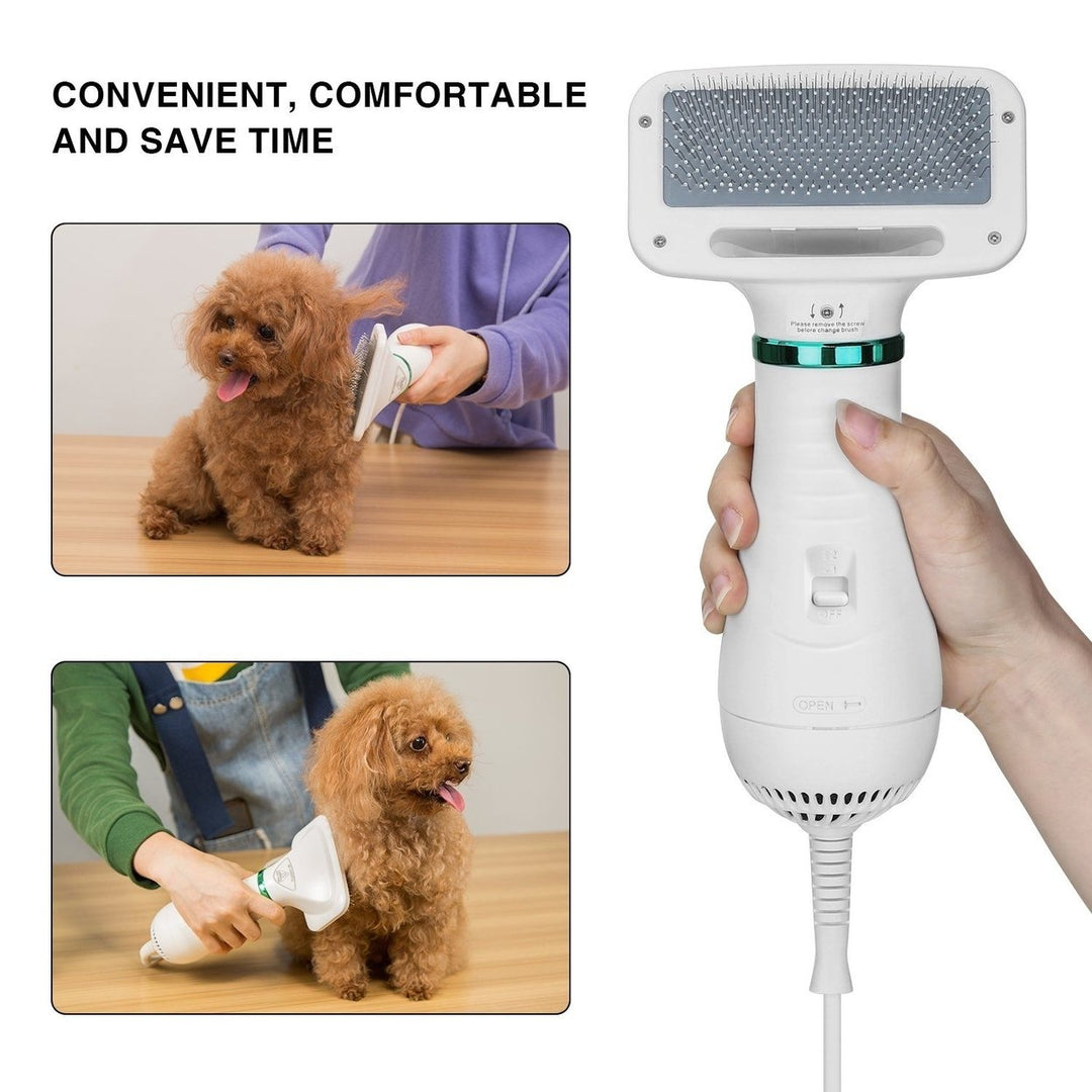 2-in-1 Pet Hair Dryer Blower Slicker Brush Portable Dog Cat Grooming Low Noise Image 6