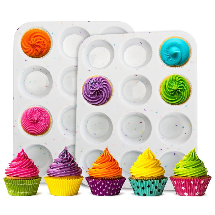 2-Pack: 12 Cups Silicone Muffin Nonstick Pans Image 1