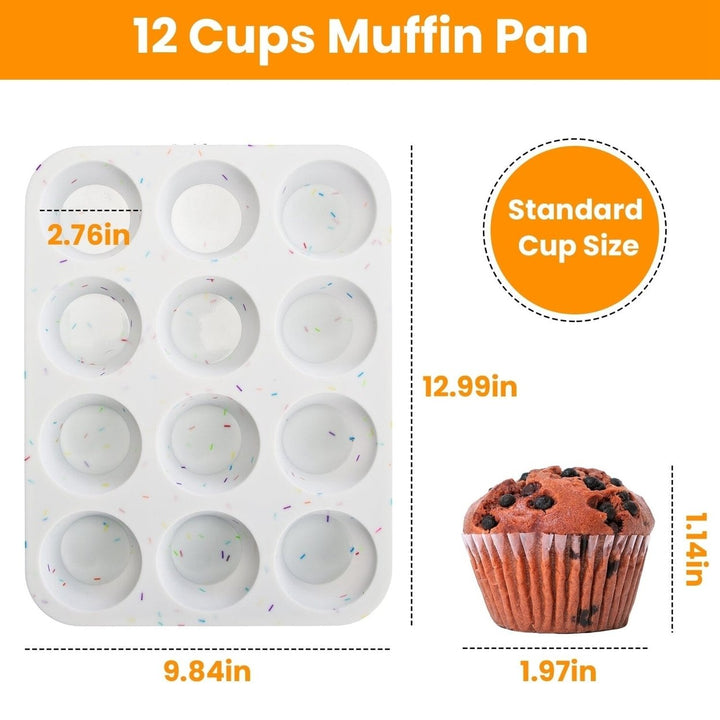 2-Pack: 12 Cups Silicone Muffin Nonstick Pans Image 4