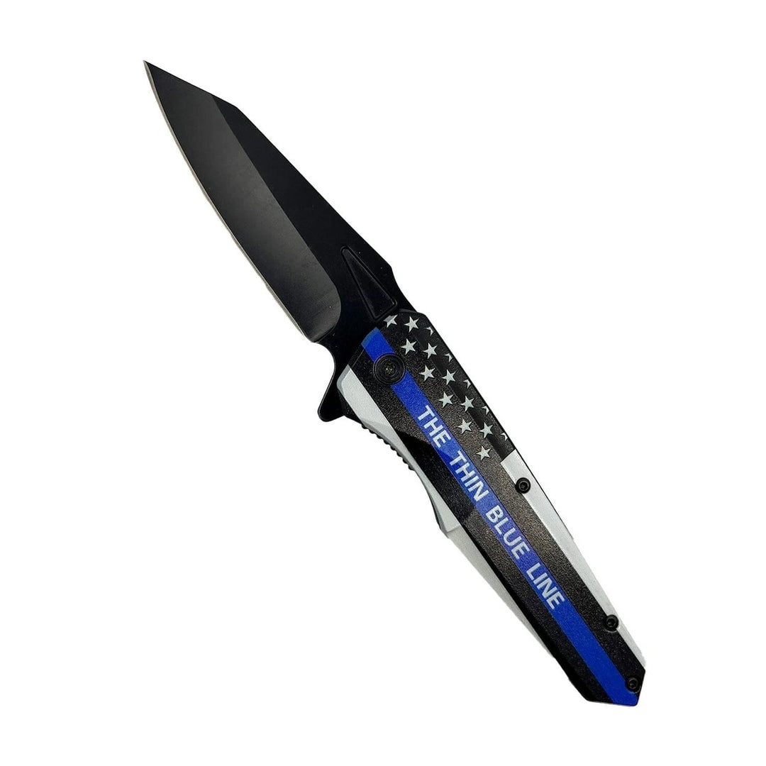 2-Pack: 3" Thin Blue Line Knife With ABS Handle Image 2