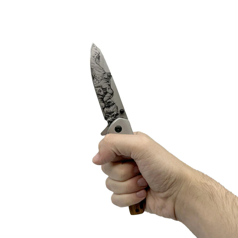 2-Pack: 3.5" Spring Assisted Knife Drop Point Blade Image 3