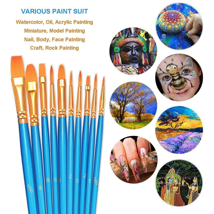 2-Pack: BOSOBO 10 Sizes Paint Brushes Set Image 6