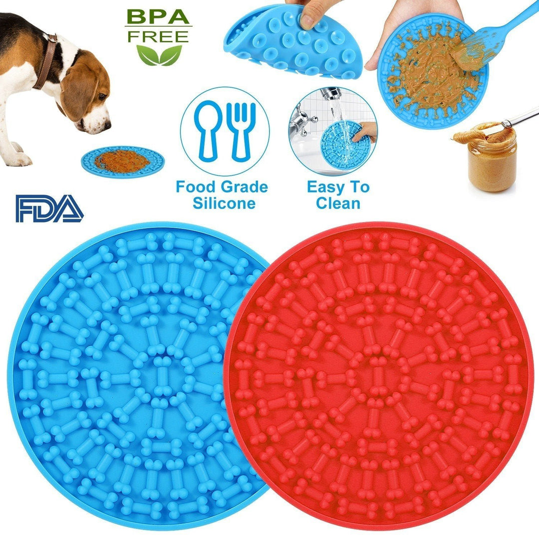 2-Pack: Dog Lick Pad Pet Shower Grooming Slow Feeder Distraction Mat Image 3