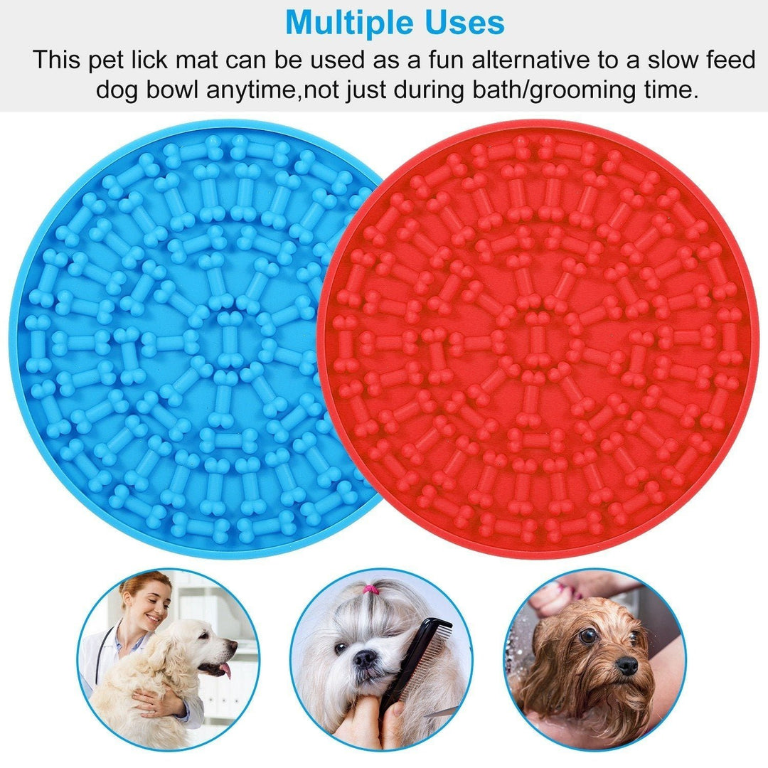 2-Pack: Dog Lick Pad Pet Shower Grooming Slow Feeder Distraction Mat Image 4