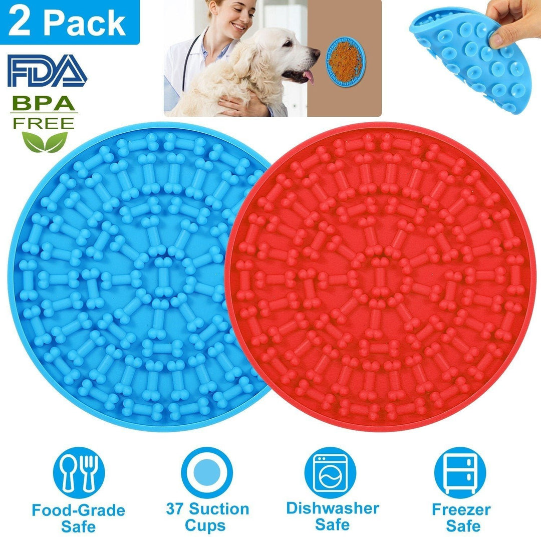 2-Pack: Dog Lick Pad Pet Shower Grooming Slow Feeder Distraction Mat Image 7