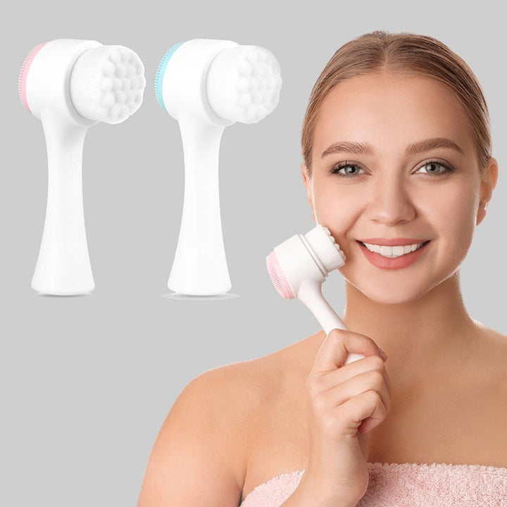 2-Pack: Dual Face Manual Facial Brush For Pore Cleansing And Exfoliating Image 1