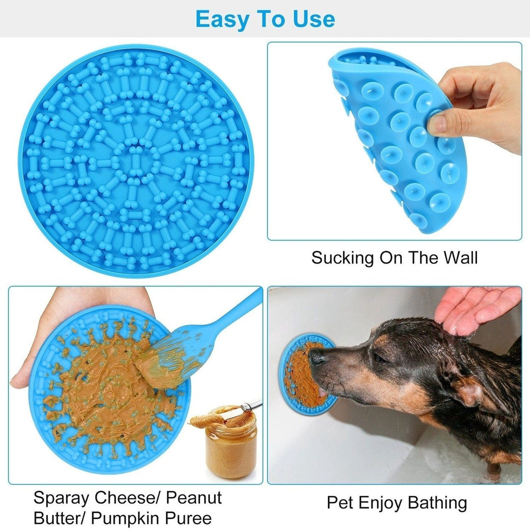 2-Pack: Dog Lick Pad Pet Shower Grooming Slow Feeder Distraction Mat Image 10