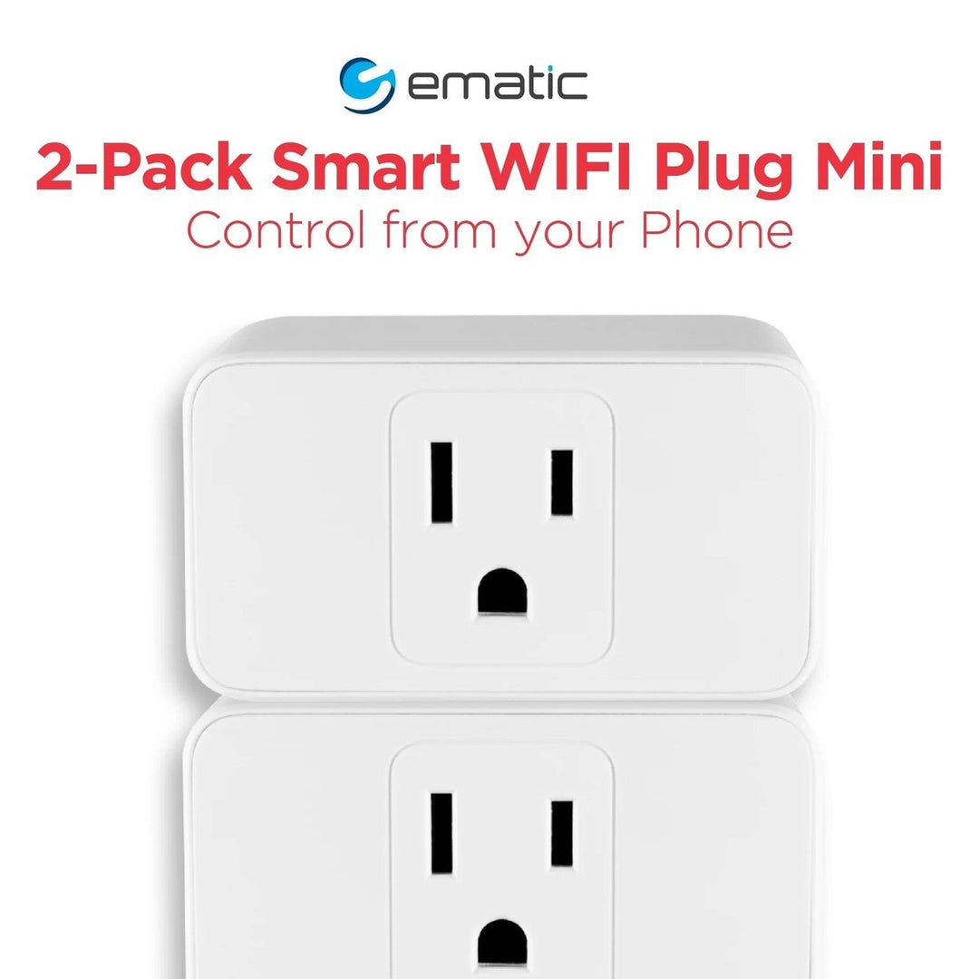 2-Pack: Ematic PL220D Smart Plug No Hub Required Image 2