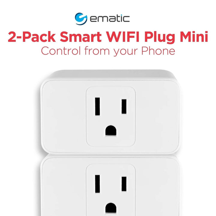 2-Pack: Ematic PL220D Smart Plug No Hub Required Image 2