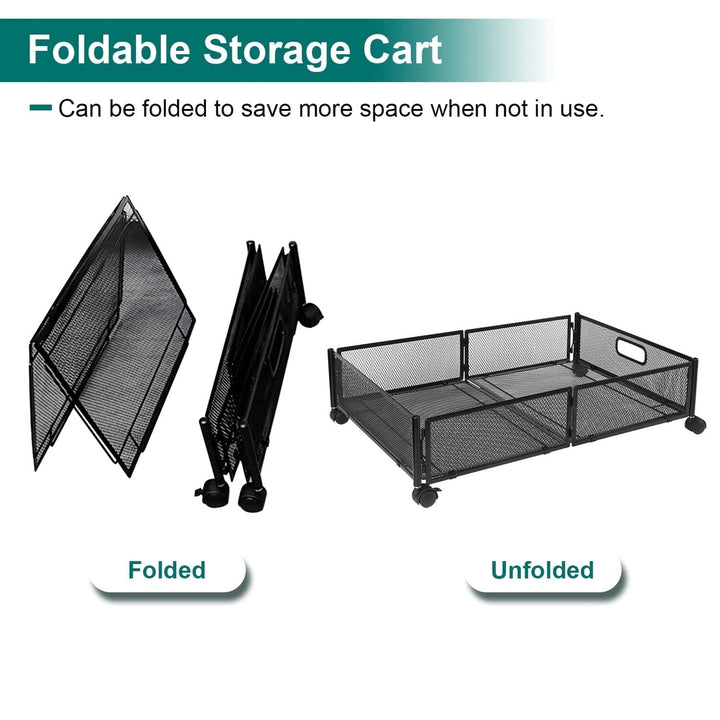 2-Pack: Under Bed Storage Container Foldable Rolling Storage Bin Image 10