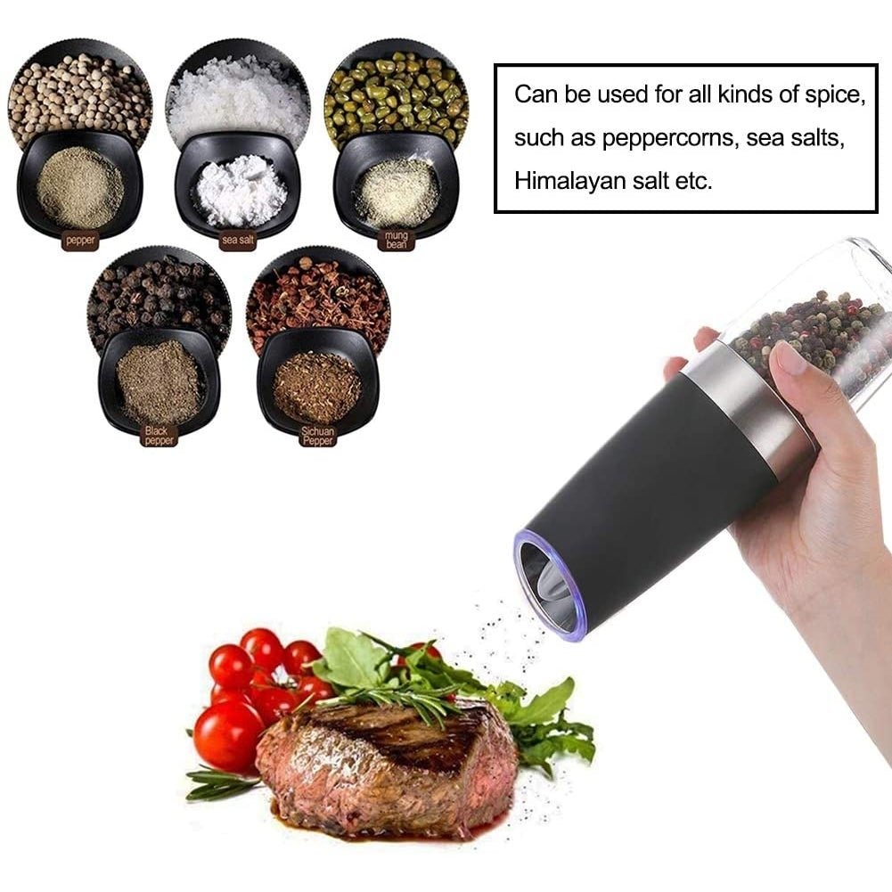 2-Pack: Gravity Electric Salt Pepper Grinder Image 4