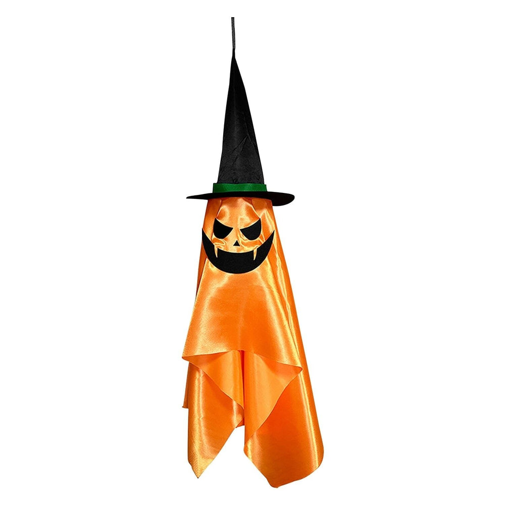 2-Pack: Hanging Ghosts with Wizard Hat Snicker Scary Face Image 2