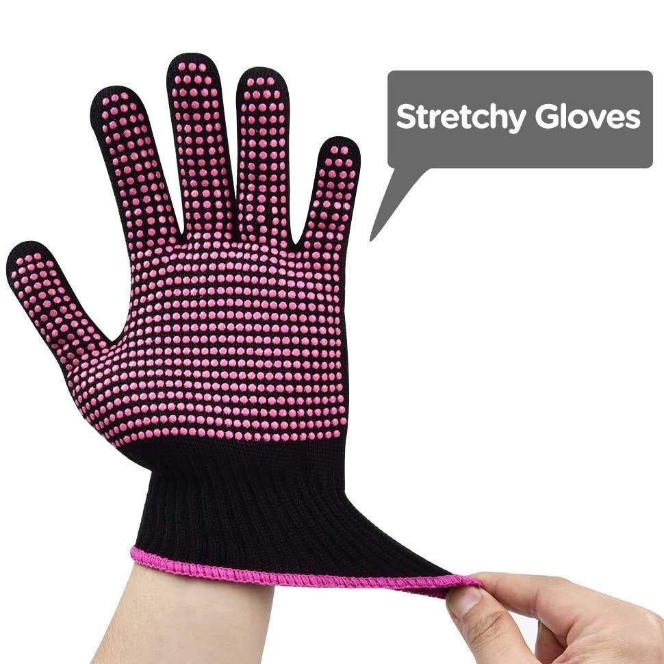 2-Pack: Heat Resistant Gloves with Silicone Bumps Image 4