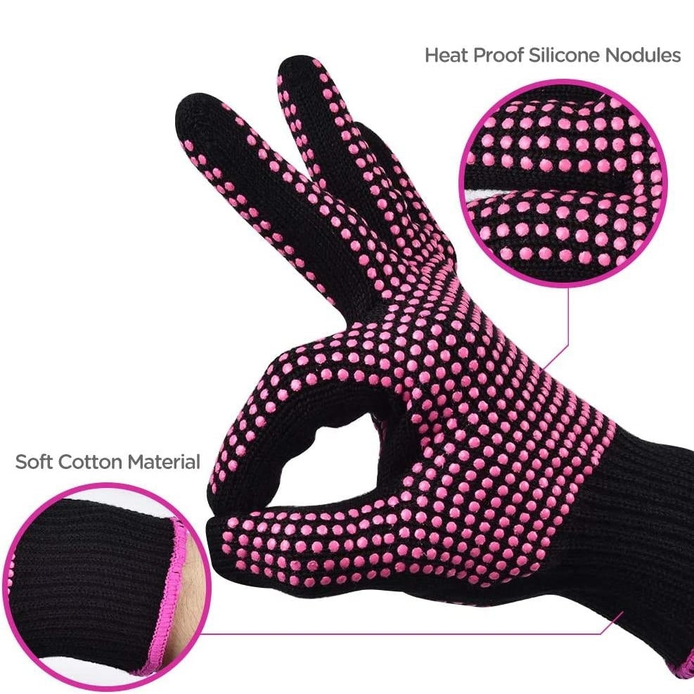 2-Pack: Heat Resistant Gloves with Silicone Bumps Image 4