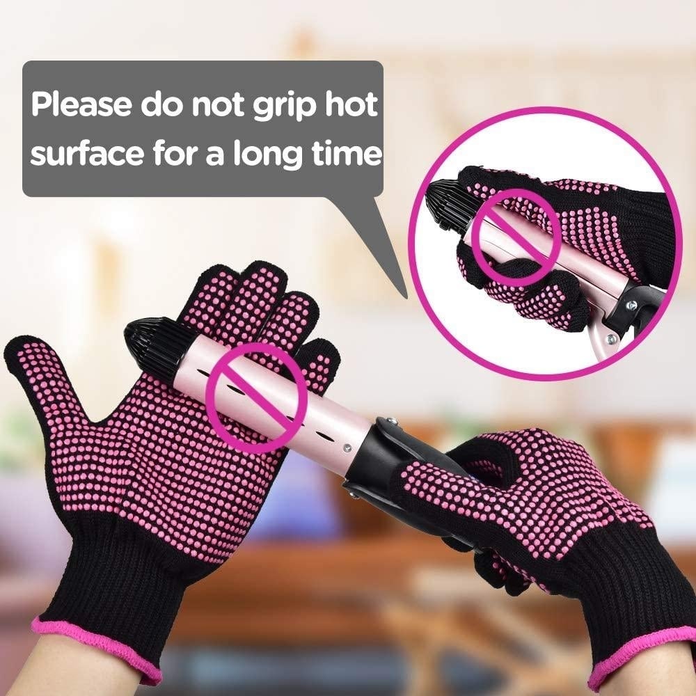 2-Pack: Heat Resistant Gloves with Silicone Bumps Image 6