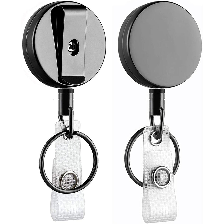 2-Pack: Heavy Duty Retractable Badge Holder Reel Image 1