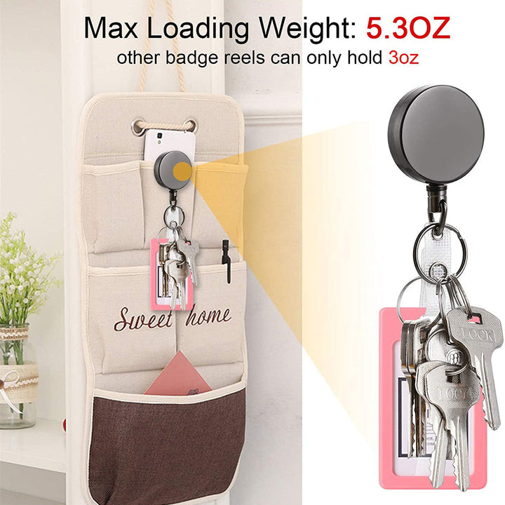 2-Pack: Heavy Duty Retractable Badge Holder Reel Image 4