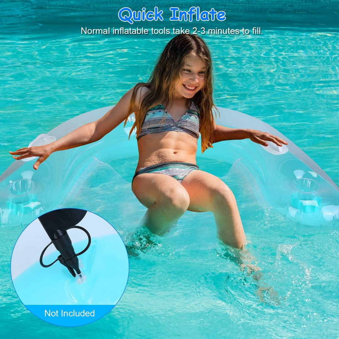 2-Pack: Inflatable Float Pool Chair with Cup Holder Arm Rest Image 9