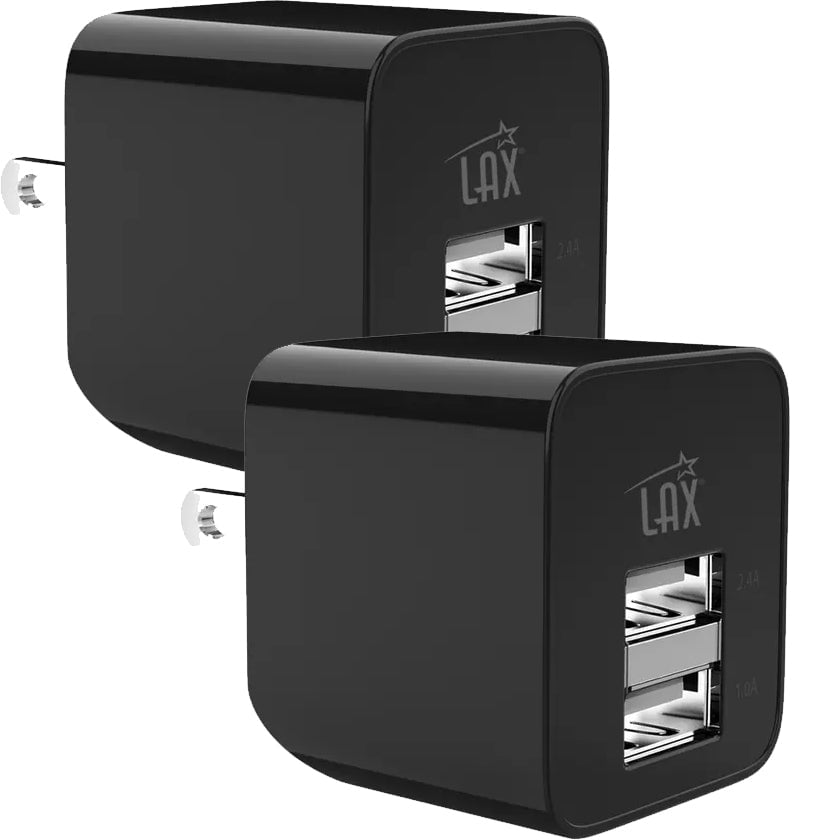 2-Pack: LAX Dual USB 2.4A Wall Charger - Ultra Compact Image 1