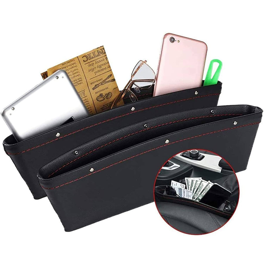 2-Pack: Leather Car Seat Organizer Image 1