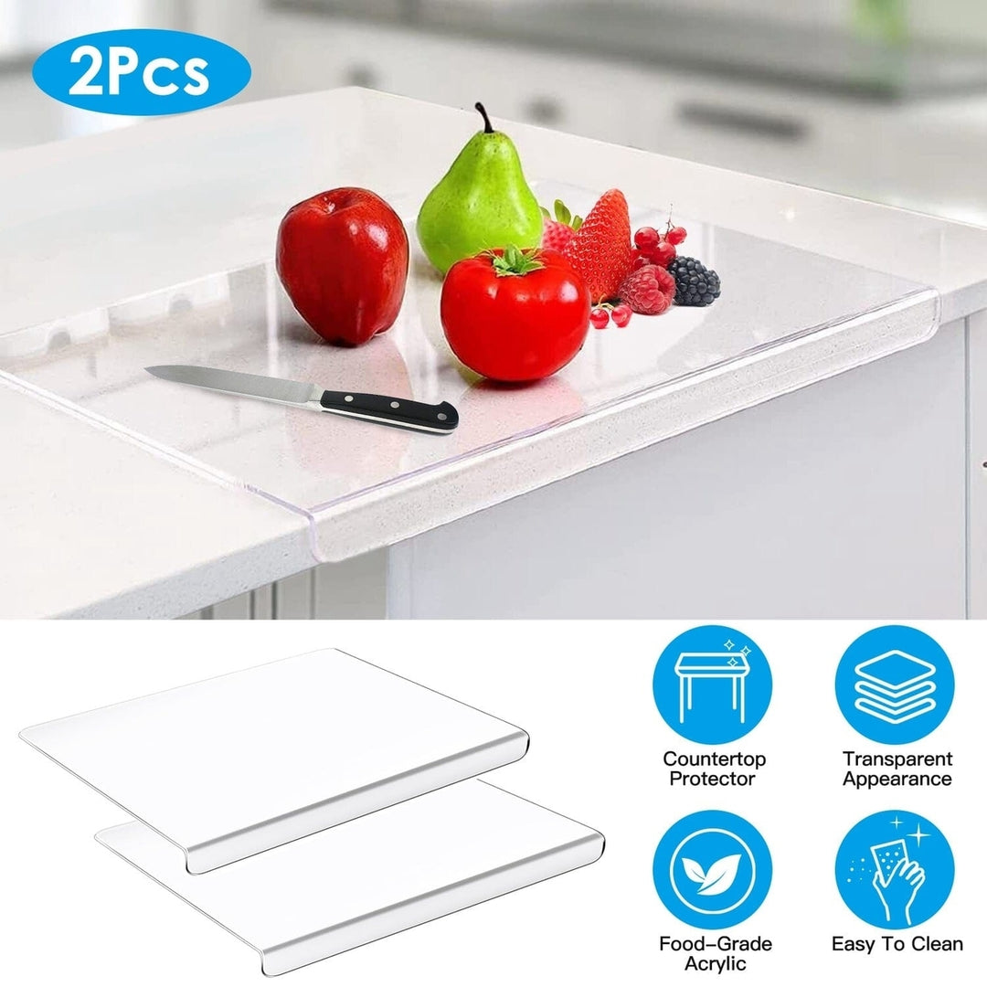 2-Pack: Non-Slip Transparent Countertop Cutting Board Kitchen Countertop Protector Image 4