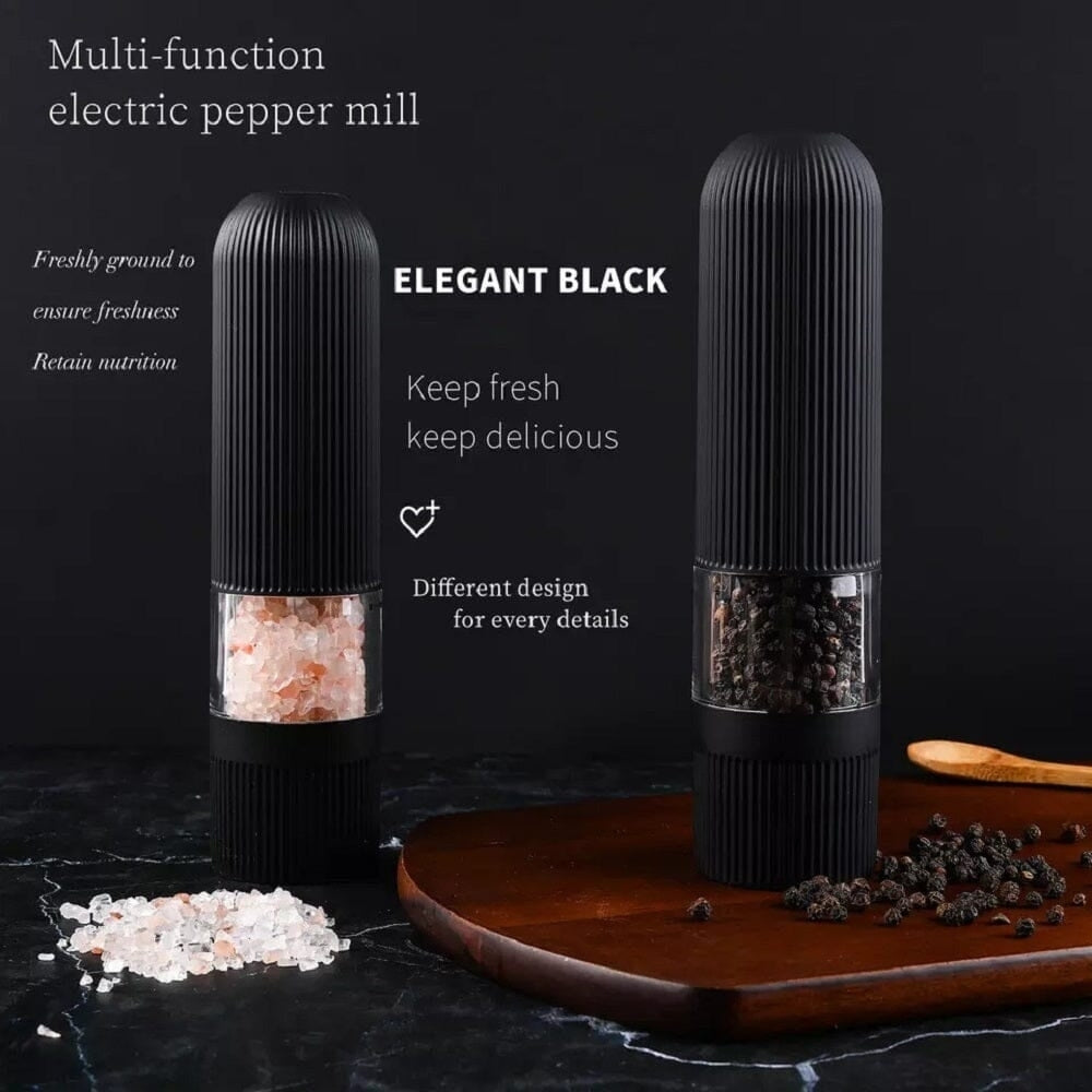 2-Pack: Nuvita Black and White Electric Salt and Pepper Grinder Soft Feel Image 4