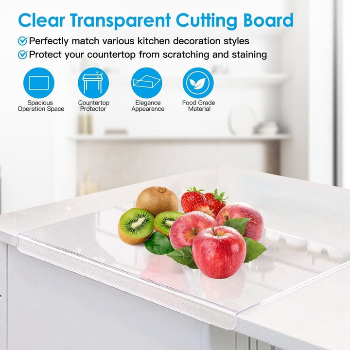 2-Pack: Non-Slip Transparent Countertop Cutting Board Kitchen Countertop Protector Image 6