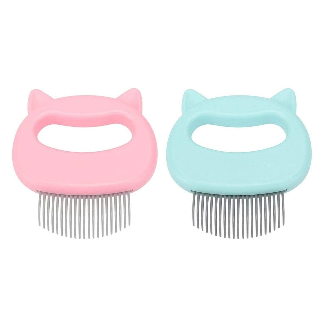 2-Pack: Pet Hair Removal And Massaging Shell Comb Brush For Grooming And Shedding Image 2