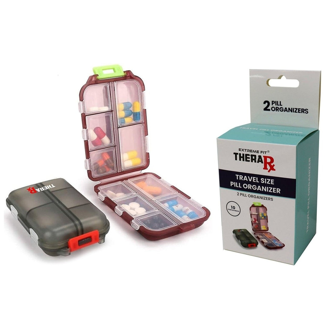 2-Pack: Portable Weekly Travel Pill Organizer Case Image 4