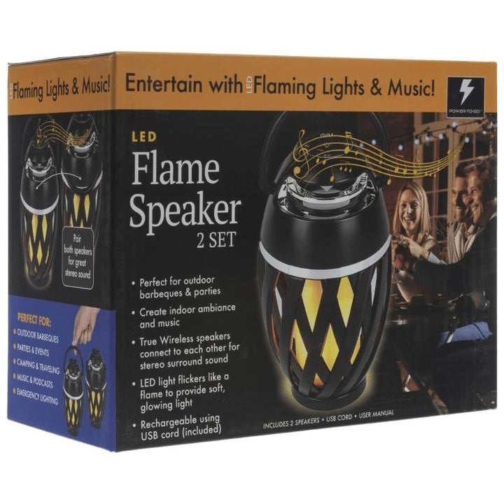 2-Pack: Power-To-Go True Wireless Stereo Lantern Flame Speakers Image 7