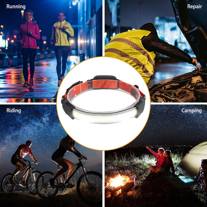 2-Pack: Rechargeable Headlamp 3 Light Modes Hand-Free Image 11