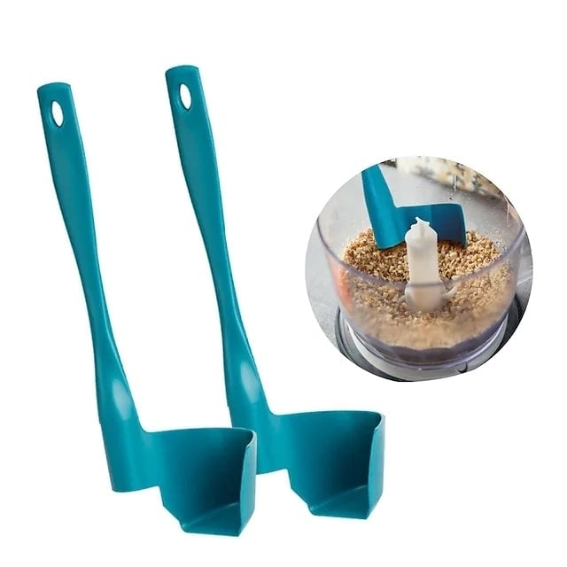 2-Pack: Rotary Scraper Rotating Spatula Scooping Portioning Food Processor Image 2