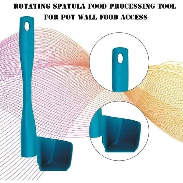 2-Pack: Rotary Scraper Rotating Spatula Scooping Portioning Food Processor Image 4