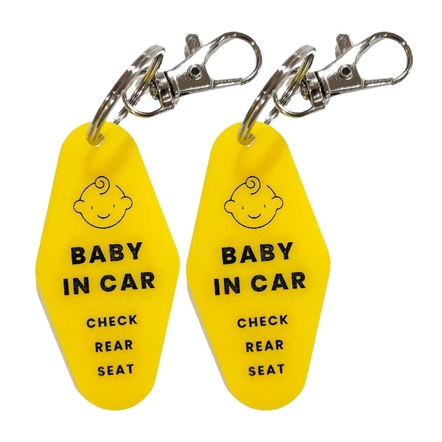 2-Pack: Safe Baby in Car Reminder Keychain Image 1