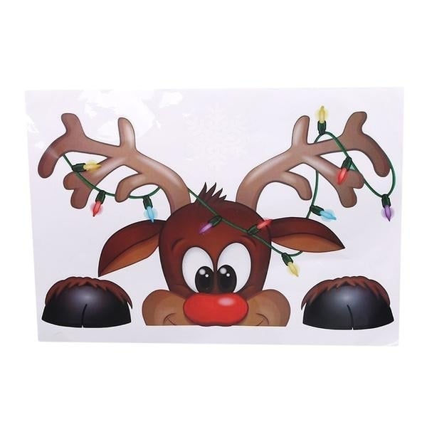 2-Pack: Santa Claus Elk Shop Hotel Christmas Window Double Sided Glass Sticker Image 3