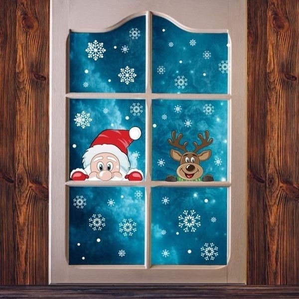 2-Pack: Santa Claus Elk Shop Hotel Christmas Window Double Sided Glass Sticker Image 12