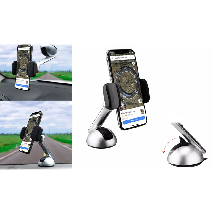 2-Pack: Long Clamp Car Mount Phone Holder for Dashboard and Windshield Image 6