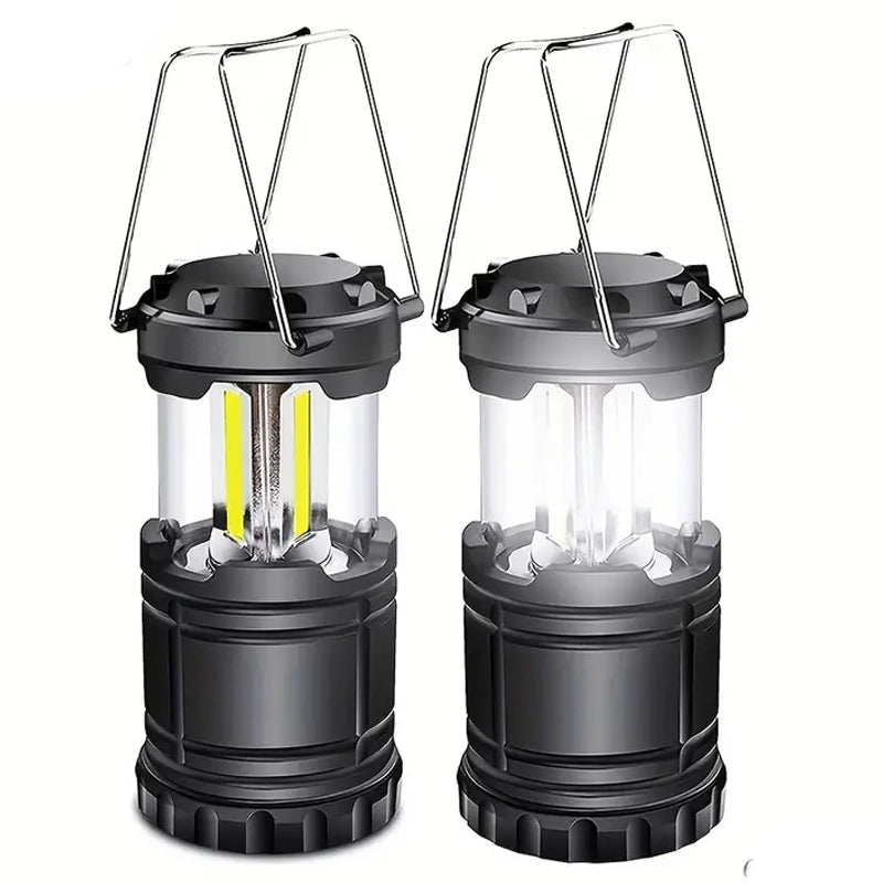 2-Pieces: Super Bright LED Camping Lantern - Portable and Collapsible Emergency Flashlight with Battery Power Image 1