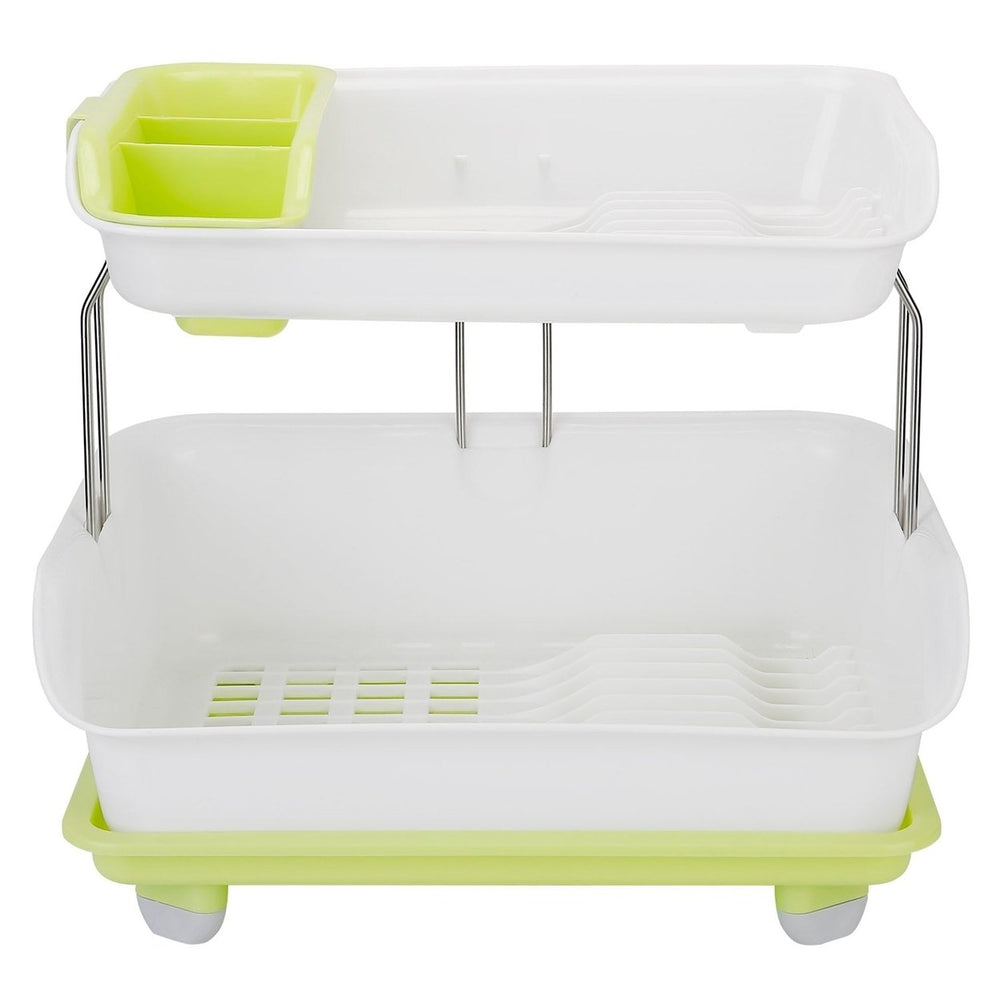 2-Tier Dish Drying Rack Cutlery Drainer Image 2