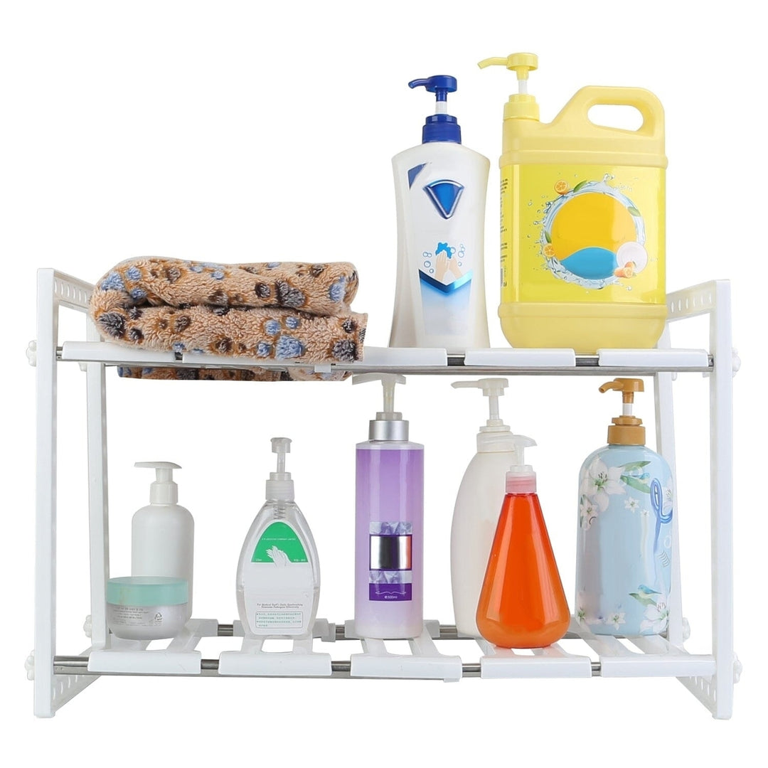 2-Tier Under Sink Organizer Retractable Space Saving Storage Image 4